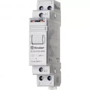 FINDER 20.22.8.024.4000 Interruptor de impulsos 24 V AC 2 NA 16 A carril DIN