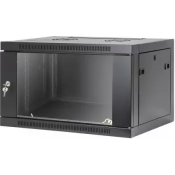 Intellinet Armario de red de pared 19 pulgadas, montaje sin herramientas, 6U, 450 mm de profundidad, negro RAL 9005 (716826)