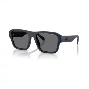 Armani Exchange Gafas de sol rectangulares de hombre AX4154SU-56, montura negra, lentes grises, 56mm
