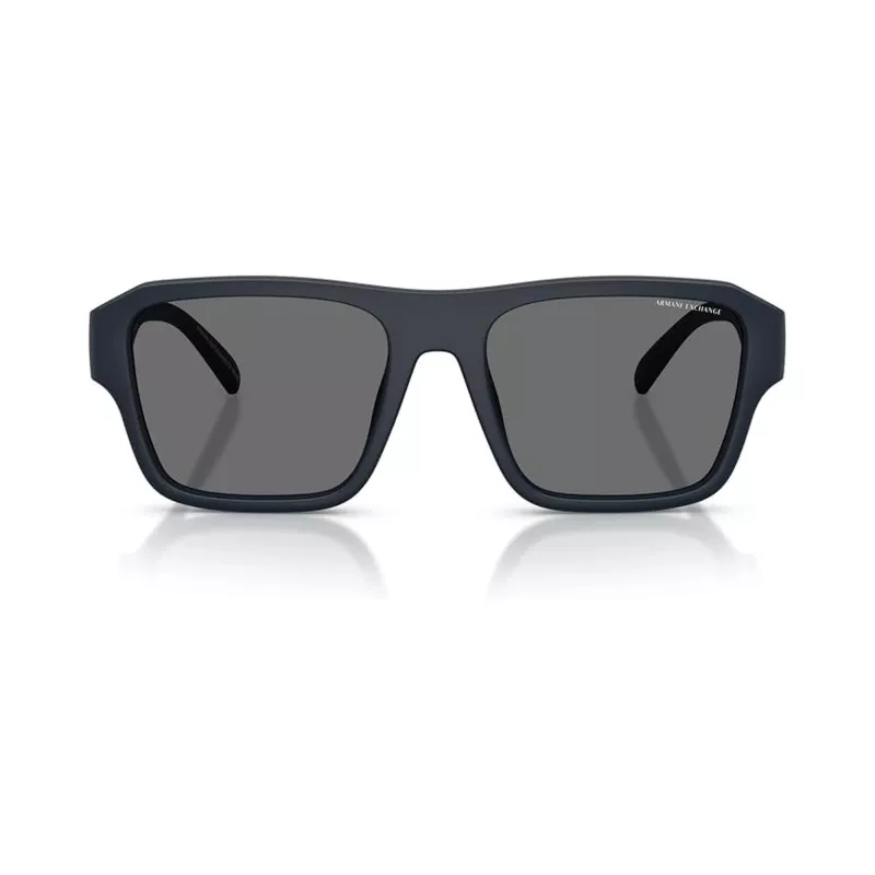 Armani Exchange Gafas de sol rectangulares de hombre AX4154SU-56, montura negra, lentes grises, 56mm