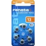 Renata ZA13.DP6 0HG Pila de zinc-aire para audífonos PR48, 1,4 V, 305 mAh, pack de 6