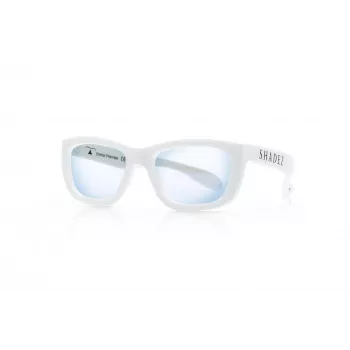 SHADEZ Blue Light White Teeny Gafas infantiles para dispositivos digitales, 3-7 años
