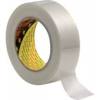 3M Scotch cinta adhesiva de filamento 8956, transparente, 50 mm x 50 m, 0,131 mm de grosor, soporte de film PP, 1 rollo 89565050