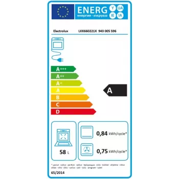 Electrolux LKK660221X Cocina de gas independiente con horno eléctrico, acero inoxidable anti-huellas, 60 cm