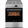 Electrolux LKK660221X Cocina de gas independiente con horno eléctrico, acero inoxidable anti-huellas, 60 cm