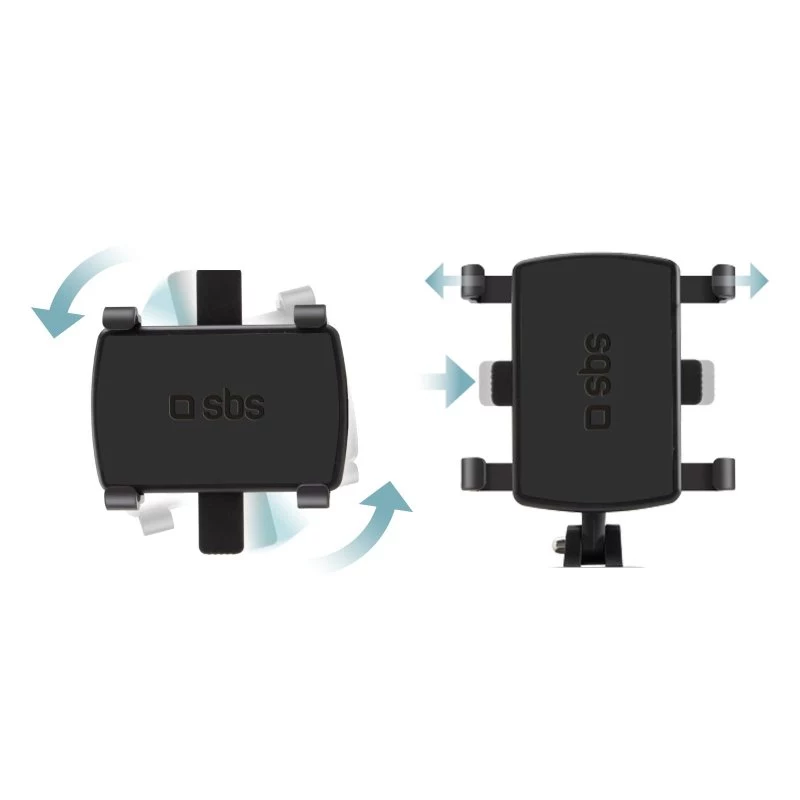 SBS Mobile Soporte de coche giratorio para salpicadero con clip para smartphones hasta 7 pulgadas, giro 360°, negro (TESUPPWHEELK)