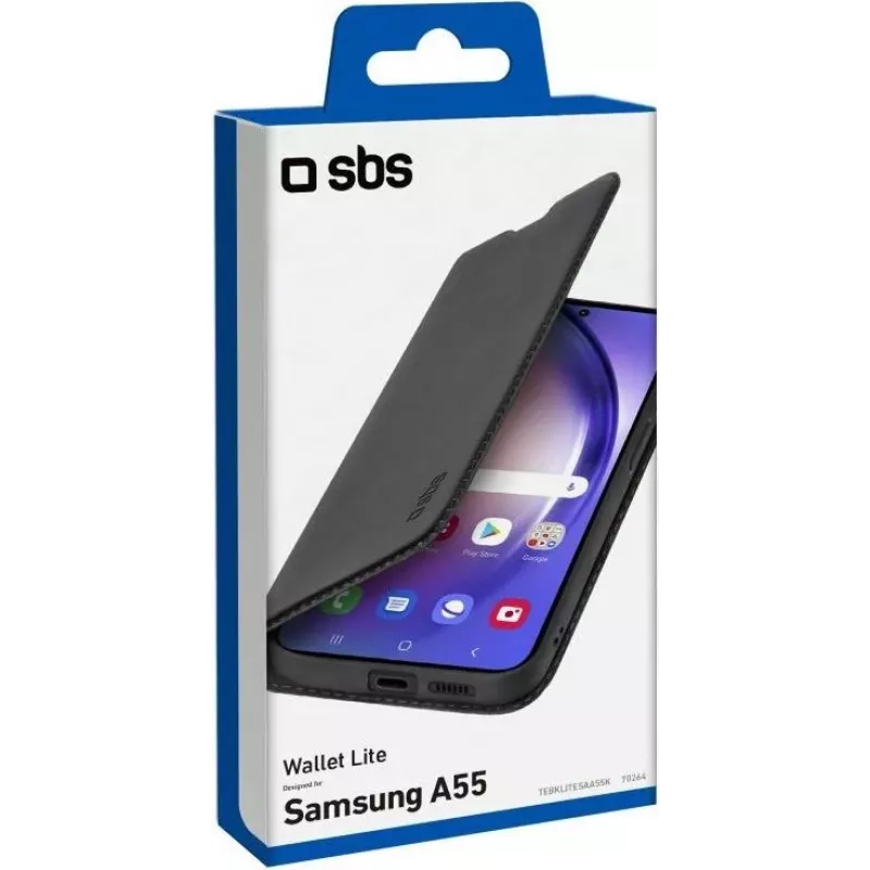 SBS Mobile Funda cartera para Samsung Galaxy A55 5G, negra TEBKLITESAA55K