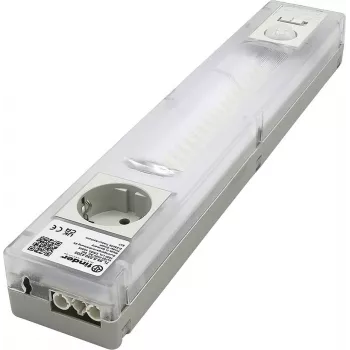 Lámpara LED para armario eléctrico Finder con toma Schuko, 6W, 1000lm, 4000K, blanco/transparente, 360mm 7L.55.8.230.4200