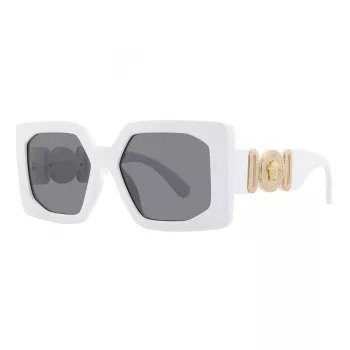 Versace VE4478U31487 Gafas de sol mujer Cat-Eye, montura negra, lentes grises, 56/18/145 mm
