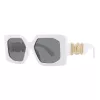Versace VE4478U31487 Gafas de sol mujer Cat-Eye, montura negra, lentes grises, 56/18/145 mm