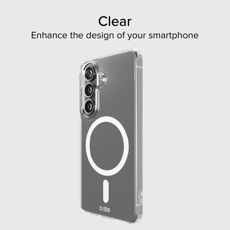 SBS Light Mag Funda para Samsung Galaxy S26 Plus, compatible con MagSafe, Transparente