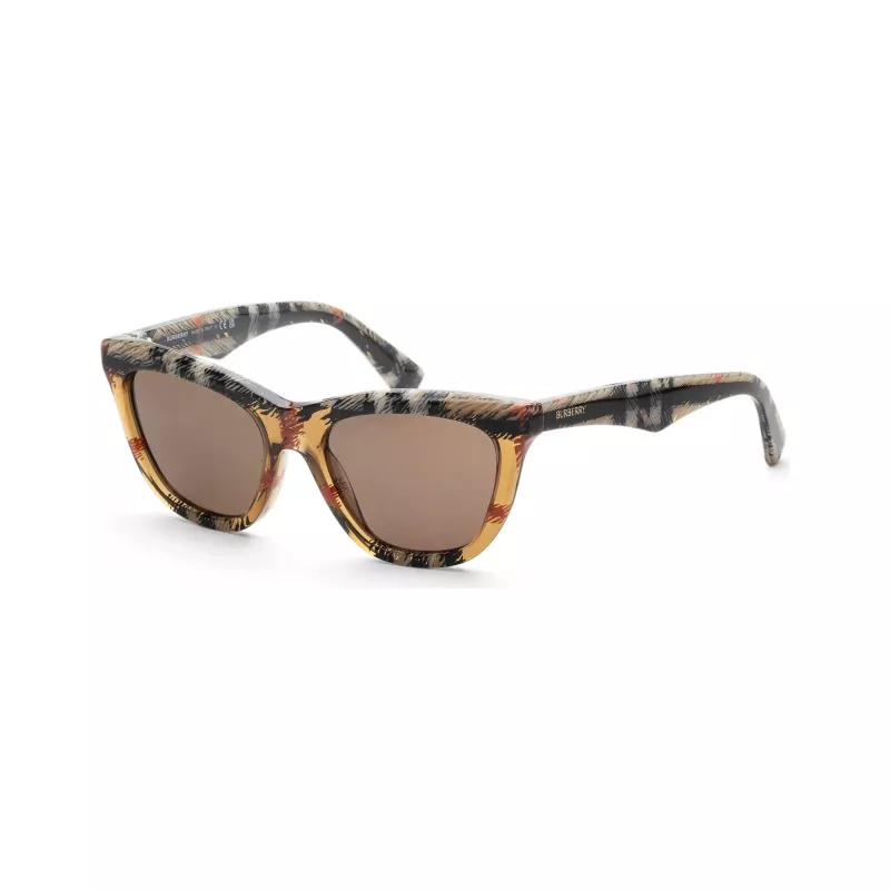 Burberry BE4435F414673 Gafas de sol para mujer, montura marrón habana, lentes degradadas marrones, 53/18/140 mm