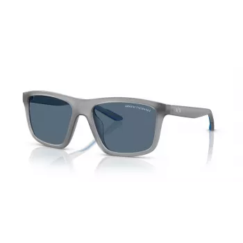 Armani Exchange Gafas de sol rectangulares para hombre AX4149SU 83638 negro mate/gris oscuro