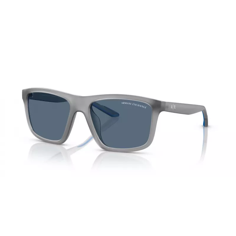 Armani Exchange Gafas de sol rectangulares para hombre AX4149SU 83638 negro mate/gris oscuro