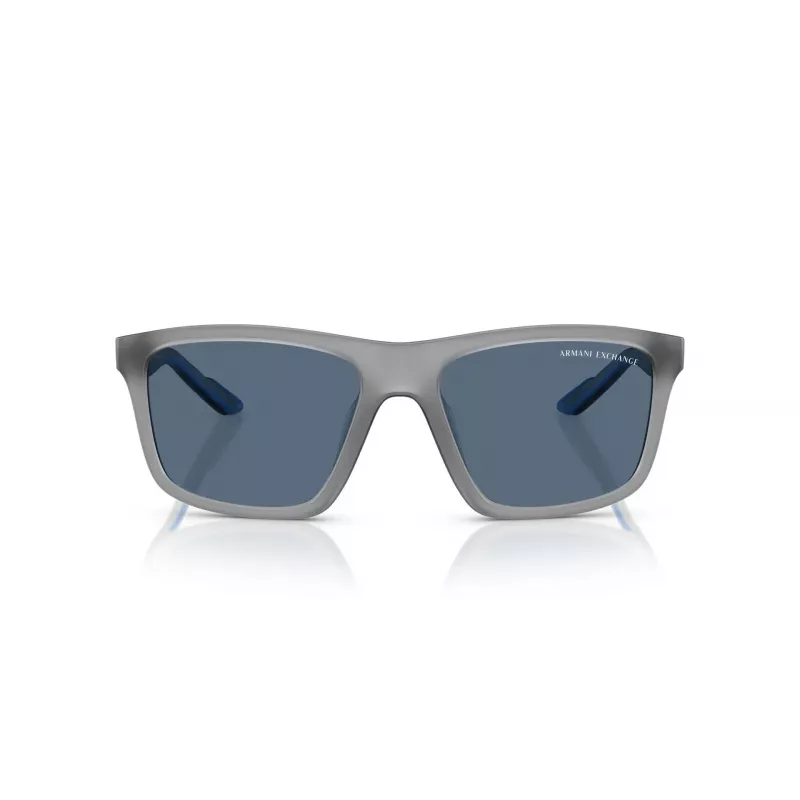 Armani Exchange Gafas de sol rectangulares para hombre AX4149SU 83638 negro mate/gris oscuro