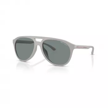 Armani Exchange Gafas de sol rectangulares para hombre AX4156SU83788, montura negro mate, lentes gris oscuro, 59-17-145