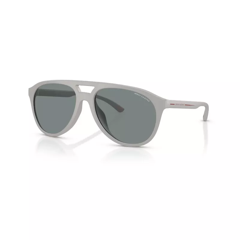 Armani Exchange Gafas de sol rectangulares para hombre AX4156SU83788, montura negro mate, lentes gris oscuro, 59-17-145