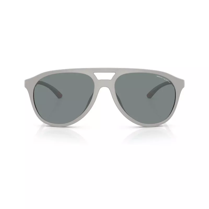 Armani Exchange Gafas de sol rectangulares para hombre AX4156SU83788, montura negro mate, lentes gris oscuro, 59-17-145