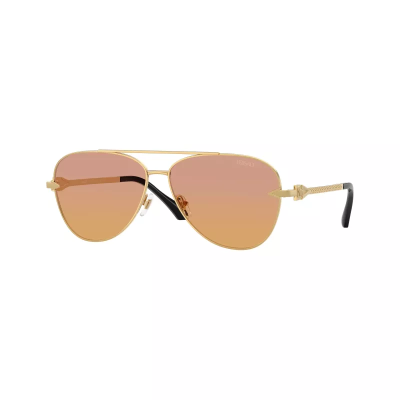Versace VE2283-1002EL Gafas de sol para hombre, montura negra, lentes grises, 61mm