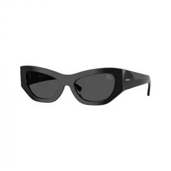 Burberry BE4450U300187 Gafas de sol para mujer, montura negro brillante, lentes gris oscuro, 54mm