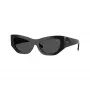 Burberry BE4450U300187 Gafas de sol para mujer, montura negro brillante, lentes gris oscuro, 54mm