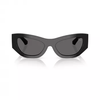 Burberry BE4450U300187 Gafas de sol para mujer, montura negro brillante, lentes gris oscuro, 54mm