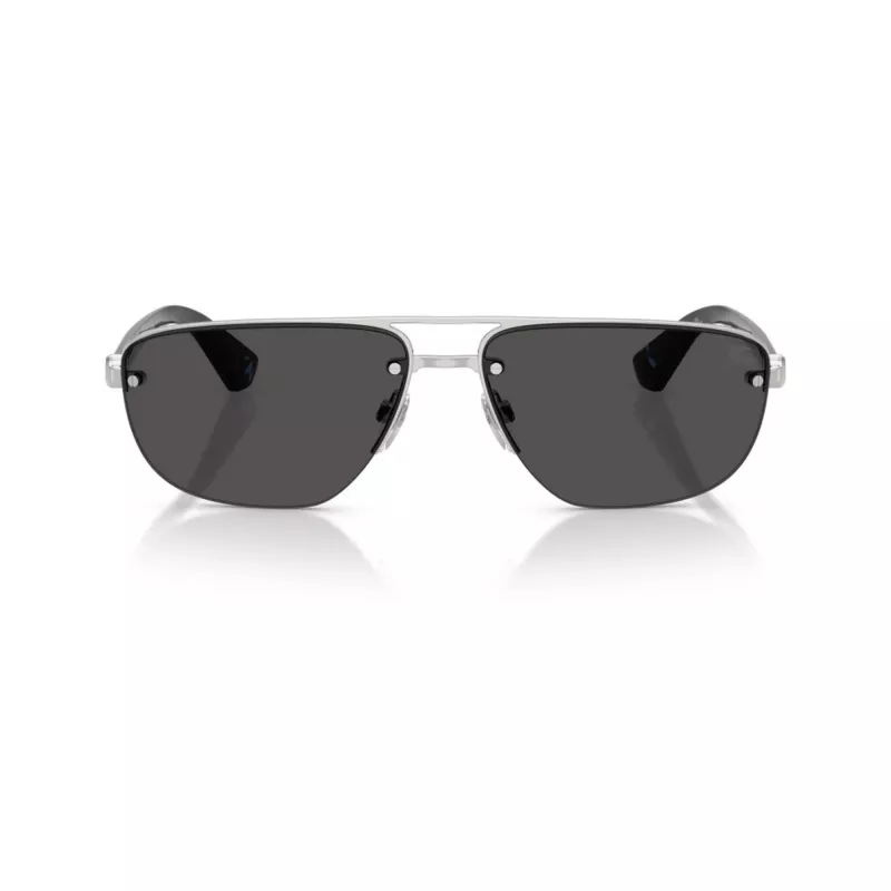 BURBERRY Gafas de sol para hombre BE3164 aviador, montura gunmetal, lentes gris oscuro, 62mm BE3164-100587