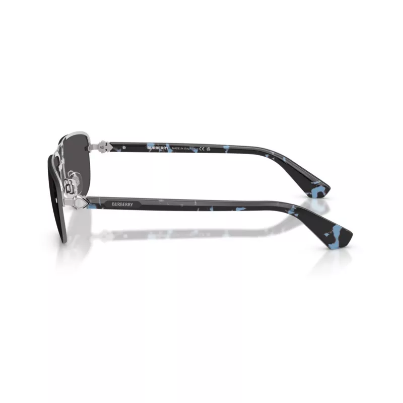 BURBERRY Gafas de sol para hombre BE3164 aviador, montura gunmetal, lentes gris oscuro, 62mm BE3164-100587
