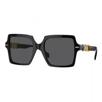 Versace VE4441 GB1-87 Gafas de sol para mujer, cuadradas, negro/gris, 55mm