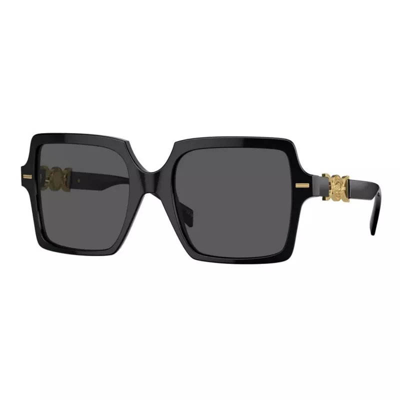 Versace VE4441 GB1-87 Gafas de sol para mujer, cuadradas, negro/gris, 55mm