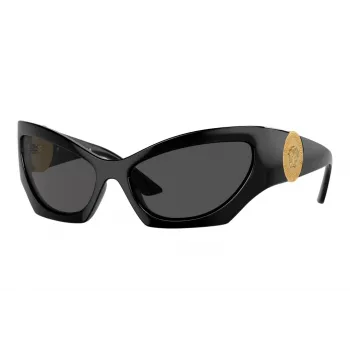 Versace VE4450-GB1-87 Gafas de sol para hombre, montura negra, lentes grises, 60/16/125 mm