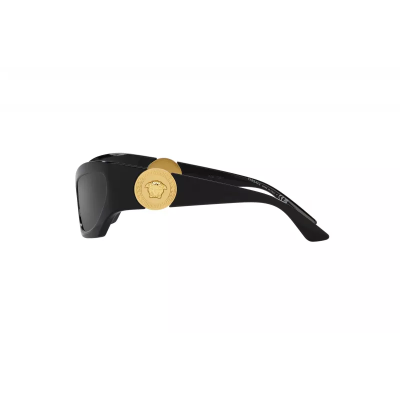 Versace VE4450-GB1-87 Gafas de sol para hombre, montura negra, lentes grises, 60/16/125 mm
