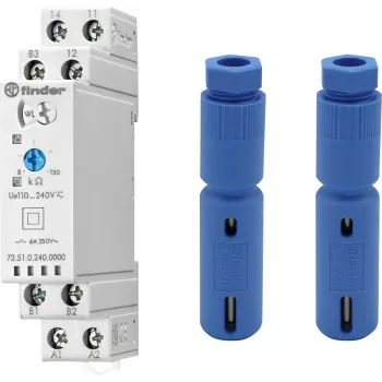 Finder Relé de control de nivel serie 72, 2 conmutadores, 240V AC, líquidos conductivos 725102400000PQA