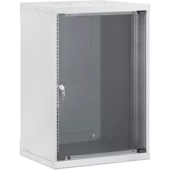 Intellinet Rack de red de montaje en pared 19 pulgadas, Basic Line, 15U, 400 mm de profundidad, Gris RAL 9005 (716727)