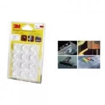 3M Bumpon Topes protectores SJ5309BL transparentes redondos 22,3 mm de diámetro, 10,1 mm de altura, autoadhesivos