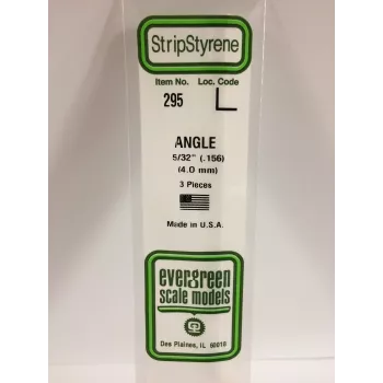 Evergreen Perfil en L de poliestireno 350 x 4 x 4 mm, 3 unidades, blanco