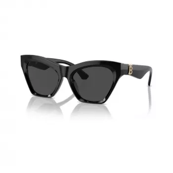 Burberry BE4420U300187 Gafas de sol de mujer, cuadradas, montura negra, lentes gris oscuro, 55mm
