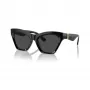 Burberry BE4420U300187 Gafas de sol de mujer, cuadradas, montura negra, lentes gris oscuro, 55mm