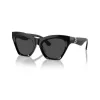 Burberry BE4420U300187 Gafas de sol de mujer, cuadradas, montura negra, lentes gris oscuro, 55mm