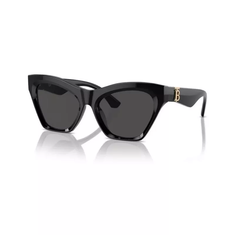 Burberry BE4420U300187 Gafas de sol de mujer, cuadradas, montura negra, lentes gris oscuro, 55mm