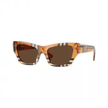 Burberry BE4441U414673 Gafas de sol de mujer, cuadradas, Havana, con lentes degradadas marrones 52/19/140 mm