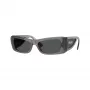 Versace Gafas de sol Cat-Eye de mujer VE4481-550287, montura gris transparente, lentes gris oscuro, 54mm