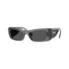 Versace Gafas de sol Cat-Eye de mujer VE4481-550287, montura gris transparente, lentes gris oscuro, 54mm