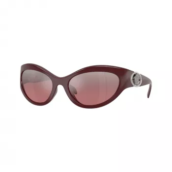Versace VE4485-54877E Gafas de sol Cat-Eye de mujer, montura Havana, lentes degradadas marrón oscuro, 59mm