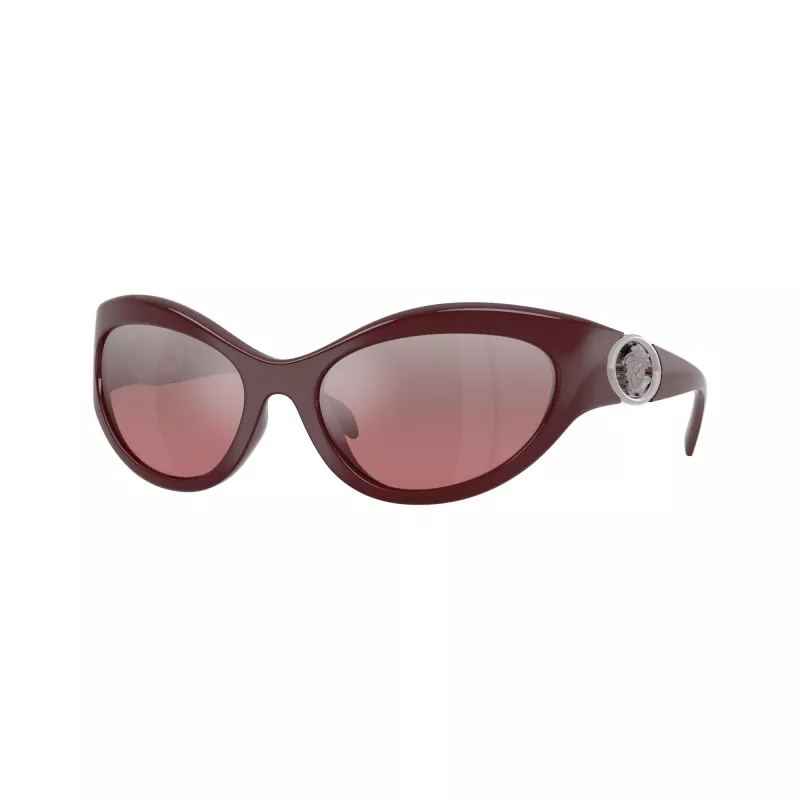Versace VE4485-54877E Gafas de sol Cat-Eye de mujer, montura Havana, lentes degradadas marrón oscuro, 59mm