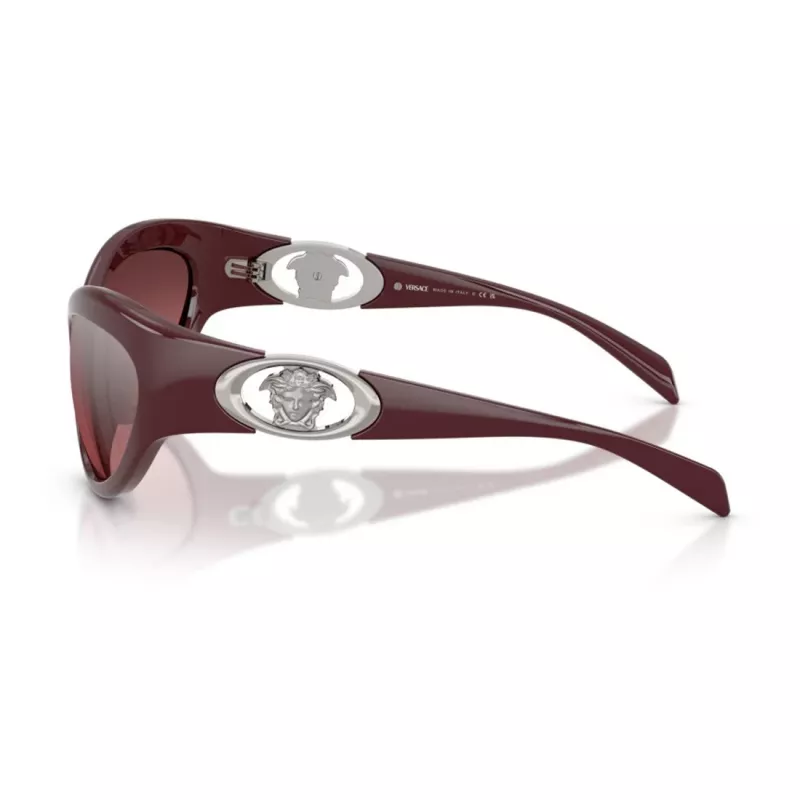 Versace VE4485-54877E Gafas de sol Cat-Eye de mujer, montura Havana, lentes degradadas marrón oscuro, 59mm