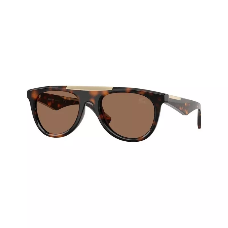 Burberry BE4452U300273 Gafas de sol rectangulares de hombre, montura Havana oscuro, lentes marrones, 53-21-145 mm
