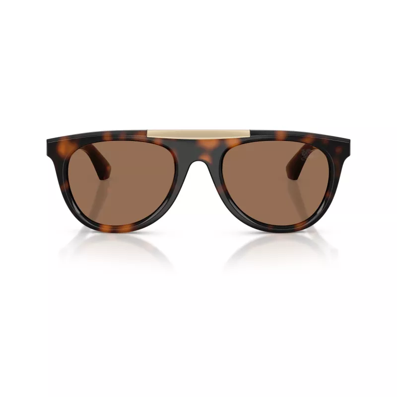 Burberry BE4452U300273 Gafas de sol rectangulares de hombre, montura Havana oscuro, lentes marrones, 53-21-145 mm