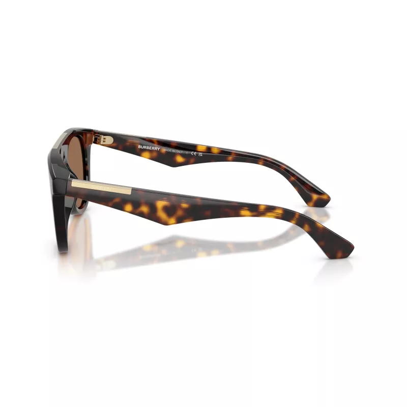 Burberry BE4452U300273 Gafas de sol rectangulares de hombre, montura Havana oscuro, lentes marrones, 53-21-145 mm