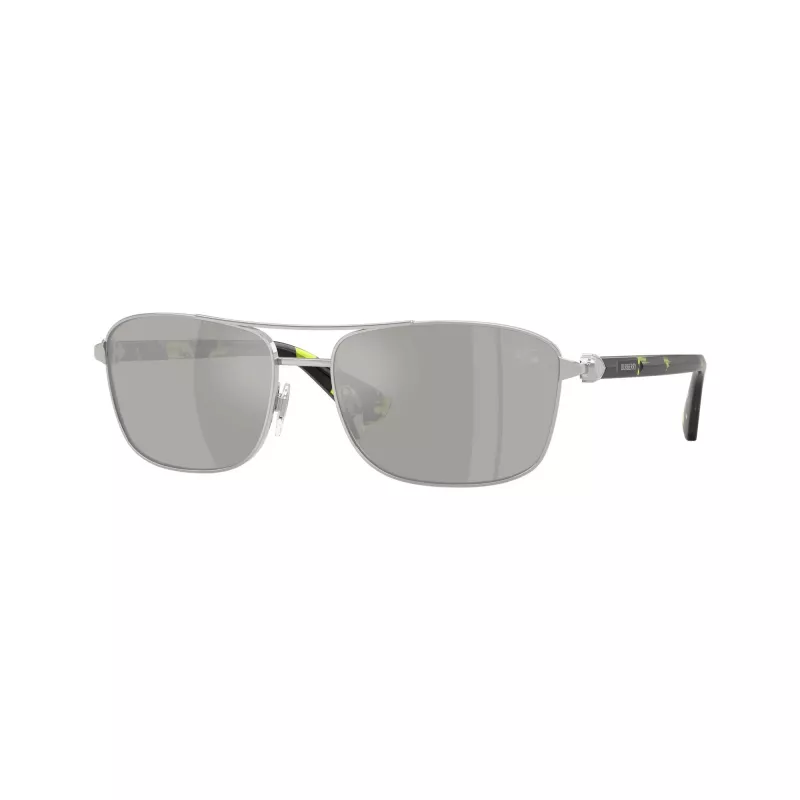Burberry BE3163-10056G Gafas de sol de hombre estilo aviador, montura negra, lentes degradadas grises, 60/17/140 mm